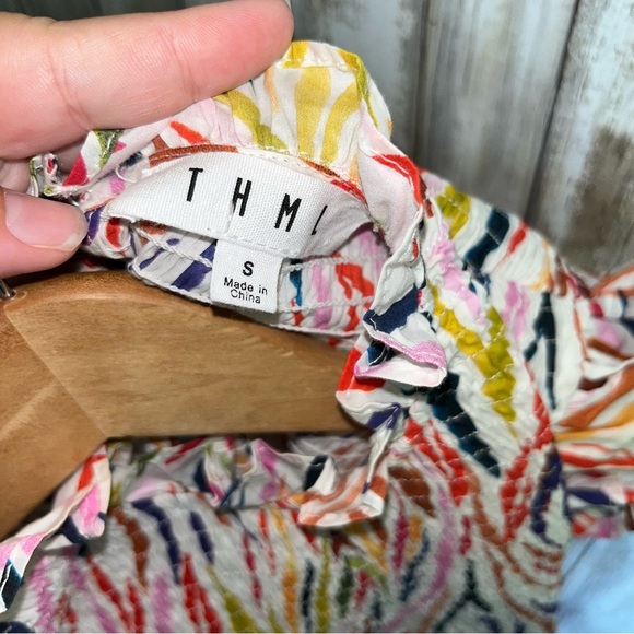 THML Smocked Multi Colored Blouse - Picture 5 of 5